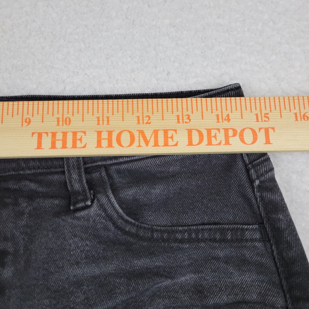 Hollister Curvy High Rise Mom Cut Off Shorts Womens 9 w29 Black Denim Distressed - Picture 2 of 8
